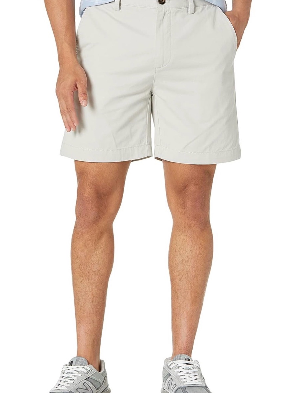 Amazon Essentials 31  Silver Gray  Flat-Front Chino Shorts